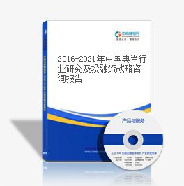 2016-2021年中国典当行业研究及投融资战略咨询报告