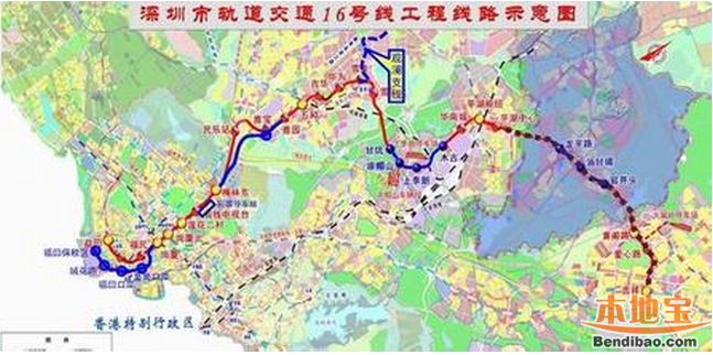 深圳地铁16号线最新消息:将设站23座 地下敷设