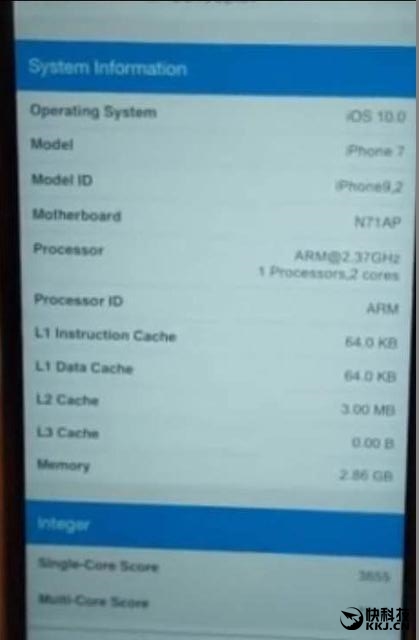 iphone 7/7 plus配置一览:标配3gb内存!