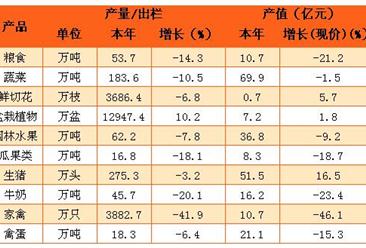 2016年北京市农林牧渔总产值338.1亿元  同比下降8.2%（附图表）
