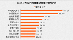 2016卫视综艺网播播放量排行榜TOP10 2016年总播放量达295.3亿