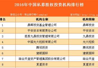 2016年中国私募股权投资机构排行榜（TOP100）
