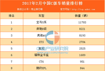 2017年2月中国C级车销量排行榜