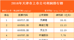 2016年天津市上市公司利潤排行榜
