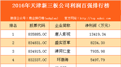 2016年天津市新三板企業(yè)利潤百強(qiáng)排行榜