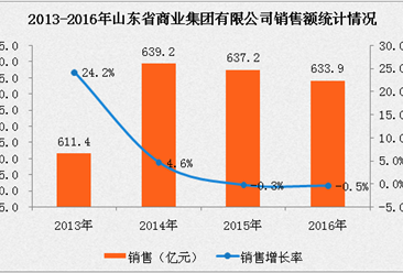 2016年中国连锁百强：山东省商业集团经营数据分析