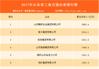 2017年山东省工业百强企业排行榜（TOP100）