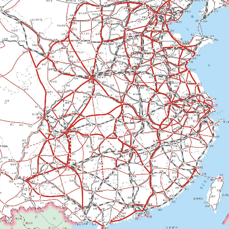 国家中长期铁路规划(2016-2030年)线路图