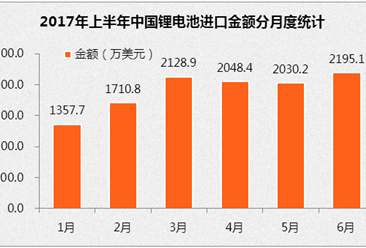 2017年1-6月中国锂电池进口十强排名分析
