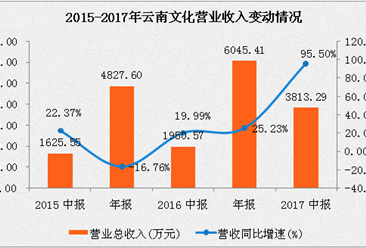 云南文化2017上半年营收3813.29万元  利润实现40倍高速增长（附图表）