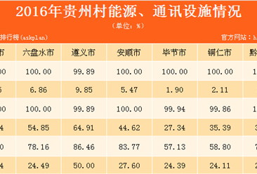 贵州农村基础设施建设及基本社会服务情况分析（表）
