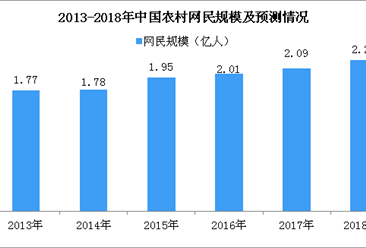 2018年中国农村网民市场规模预测：市场规模将达2.21亿人（图）