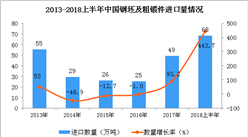 2018年上半年中國鋼坯及粗鍛件進口量為68萬噸 同比增長443.7%