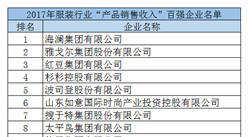 2017年服裝行業(yè)“產(chǎn)品銷售收入”百?gòu)?qiáng)企業(yè)名單（附完整榜單）