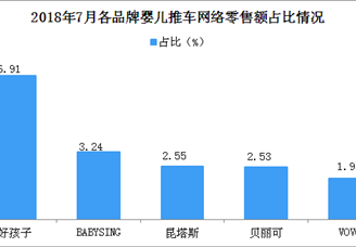 2018年7月各品牌婴儿推车网络零售市场份额情况分析（图）