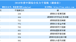 2018年度中国综合实力千强镇排行榜（湖南省榜单）