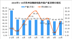 2018年1-10月贵州省橡胶轮胎外胎产量同比增长17.5%