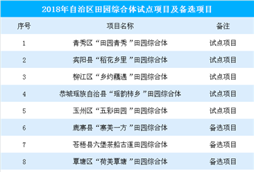 2018年广西田园综合体试点项目及备选项目名单汇总（附名单）
