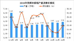 2018年贵阳市原铝产量为38.36万吨 同比增长19.66%