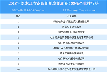 商业地产招商情报：2018年黑龙江省商服用地拿地面积百强企业排行榜