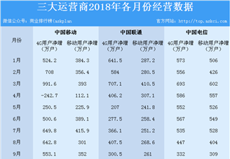 政府工作报告：今年在全国实行“携号转网”三大运营商用户市场对比分析（表）