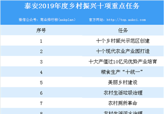 泰安2019年乡村振兴有这十项重点任务 将投资170亿元打造乡村振兴示范区