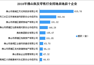 大湾区商业地产招商情报：2018年佛山批发零售行业用地拿地企业50强排行榜