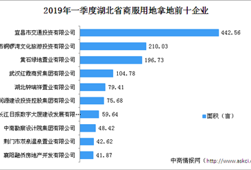 商业地产招商情报：2019年一季度湖北省商服用地拿地企业30强排行榜