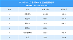 2019年一季度中国MPV车型销量排行榜