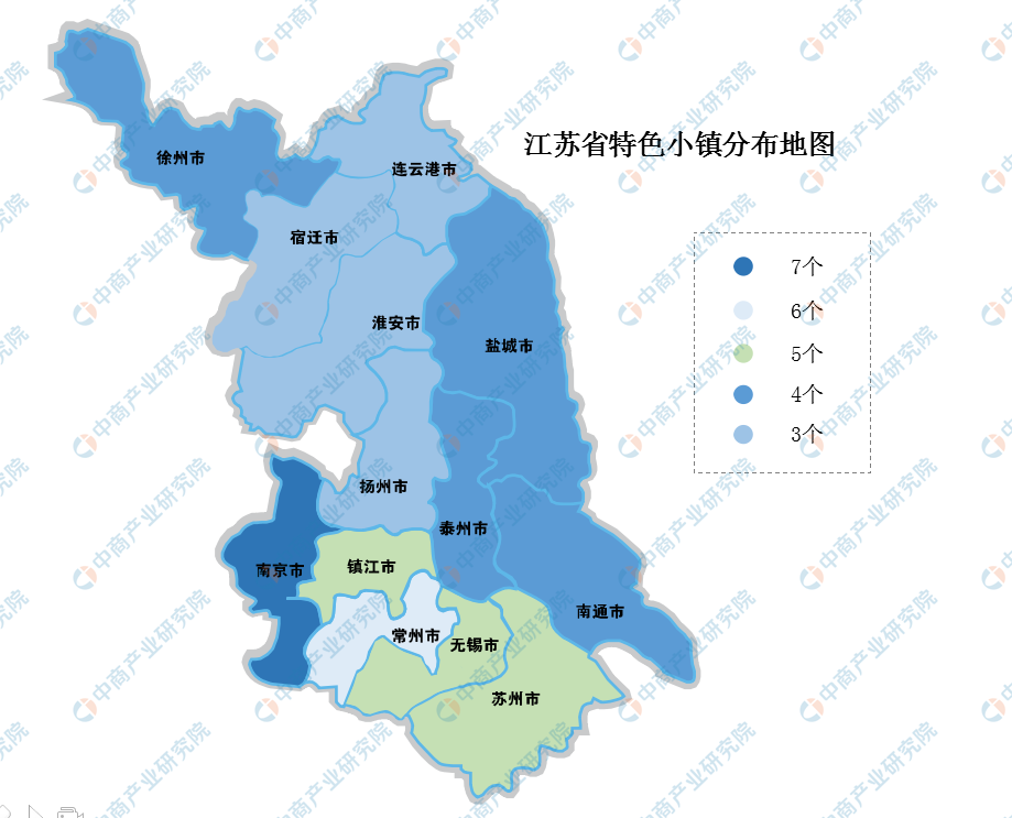 江苏省各市区特色小镇布局汇总一览(附分布地图)