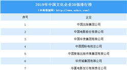 2019年中國文化企業30強排行榜