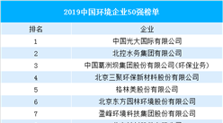2019中国环境企业50强榜单出炉：10家企业营收超100亿（附榜单）