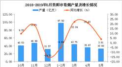 2019年1-5月贵阳市卷烟产量为209.52亿支 同比增长5.26%