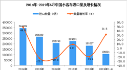 2019年1-6月中國小客車進口量同比增長31.5%