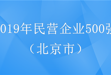 2019年中国民营企业500强排行榜（北京市企业名单）