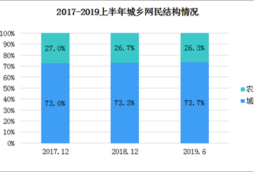 2019年中国网民结构分析：上半年城镇网民规模6.3亿  农村网民不足三成（图）