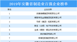 2019年安徽省制造业百强企业排行榜（附全榜单）