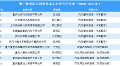 第一批重庆市制造业龙头企业公示名单（2020-2021年）