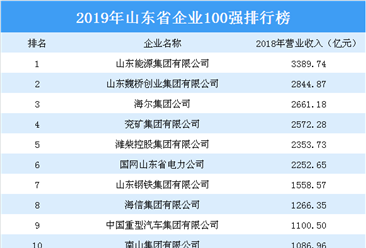 2019年山东省企业100强排行榜