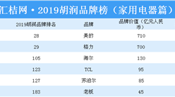 2019胡潤品牌榜（家電篇）：美的位居榜首（附榜單）