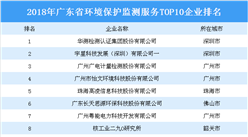 2018年廣東省環境保護監測服務TOP10企業排行榜