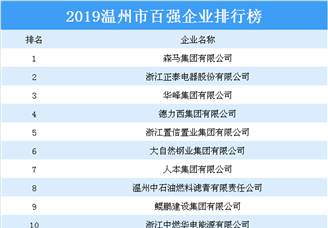 2019温州市百强企业排行榜