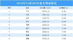 2019年全国31省GDP数据出炉：西藏GDP增速排名全国第一