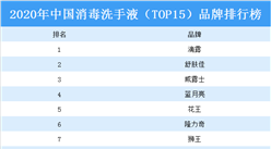 2020年中国消毒洗手液（TOP15）品牌排行榜