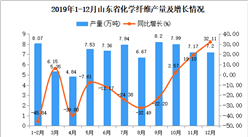 2019年山东省化学纤维产量同比下降4.13%