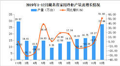 2019年湖北省家用冷柜產量及增長情況分析