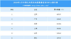 2020年1月全國31省市充電樁保有量排名：江蘇超廣東躍居第一（附榜單）