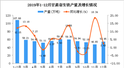 2019年甘肃省生铁产量为659.13万吨 同比增长7.35%