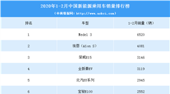 2020年1-2月中国新能源汽车销量排行榜