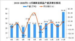 2020年1-2月湖南省饮料产量及增长情况分析
